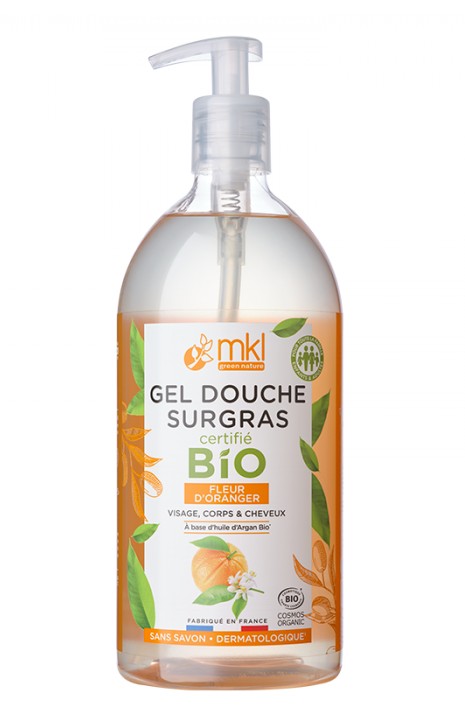 MKL Gel Douche Surgras Certifié Bio Fleur d'Oranger 1L